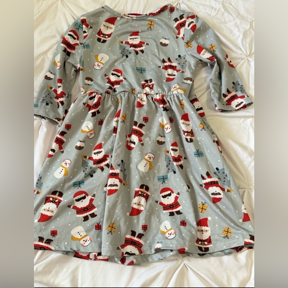 5/$20 EMMA AND ELSA DRESS Christmas Santas Sz 3T Fit & Flare - Picture 2 of 4